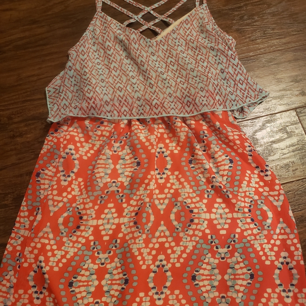 Bohemian Hippie Layered Criss Cross Dress/Tunic